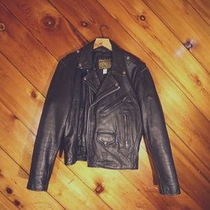 Genuine Protech Leather Biker Jacket